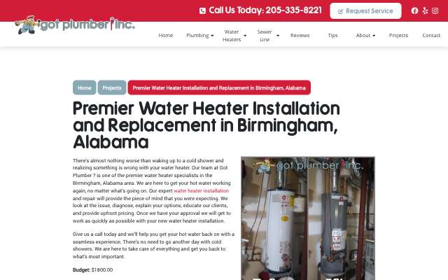 Got Plumber? Inc's page as the assistant saw it