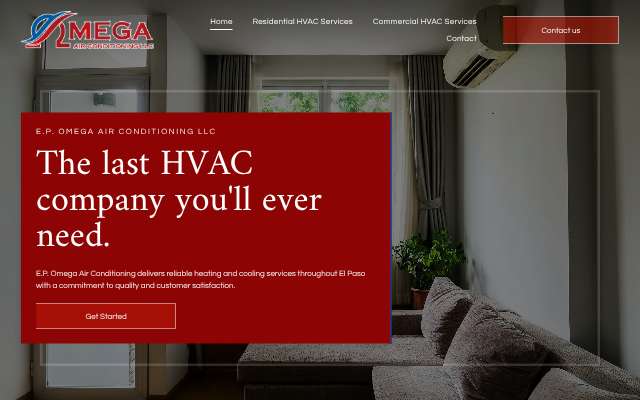 E.P. Omega Air Conditioning LLC's page as the assistant saw it