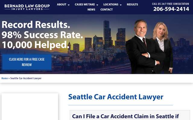 Bernard Law Group's page as the assistant saw it