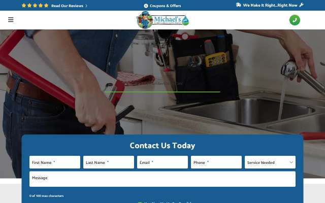 Michael's Plumbing Service's page as the assistant saw it