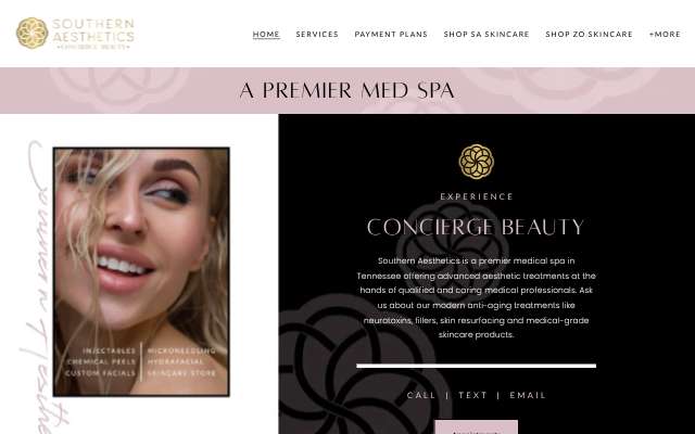 Southern Aesthetics's page as the assistant saw it