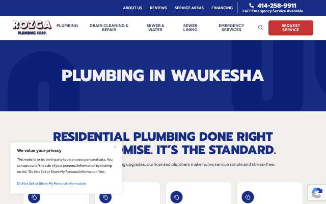 Page cited for Rozga Plumbing
