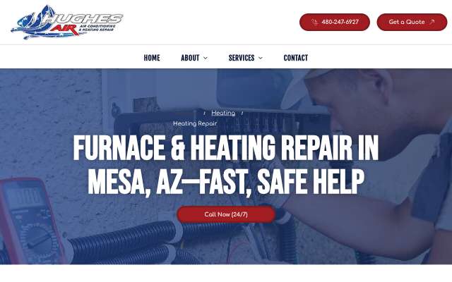 Hughes Air Conditioning & Heating Repair's page as the assistant saw it