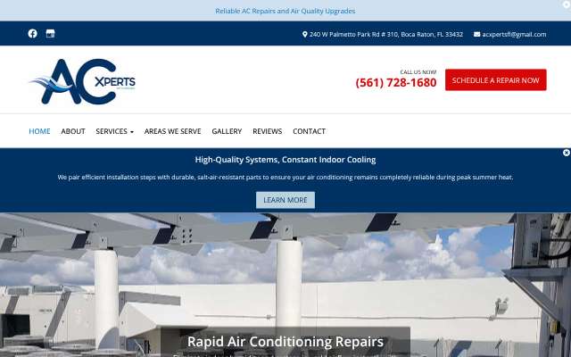 AC Xperts of Florida, Inc.'s page as the assistant saw it