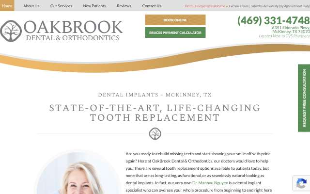 OakBrook Dental & Orthodontics's page as the assistant saw it