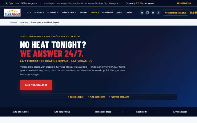 Five Star's page as the assistant saw it