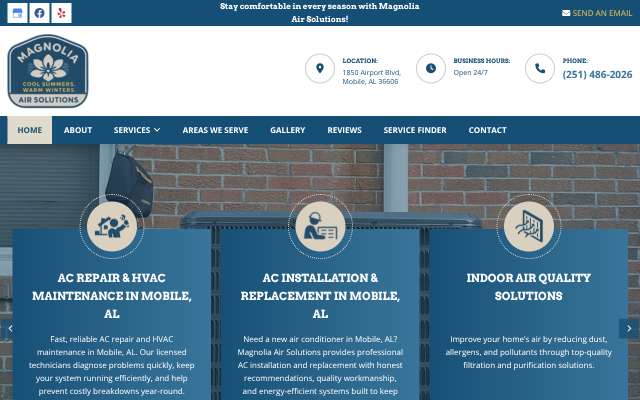 Magnolia Air Solutions's page as the assistant saw it