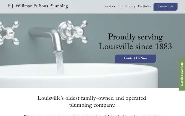E.J. Willman & Sons Plumbing's page as the assistant saw it