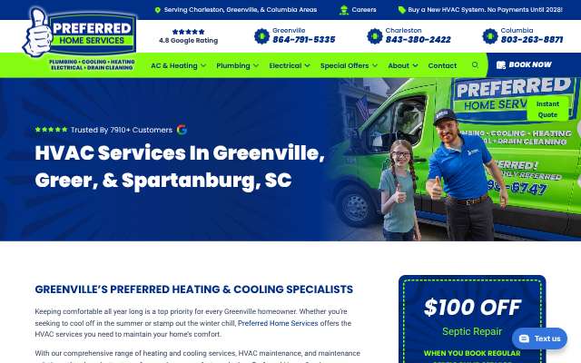Preferred Home Services's page as the assistant saw it