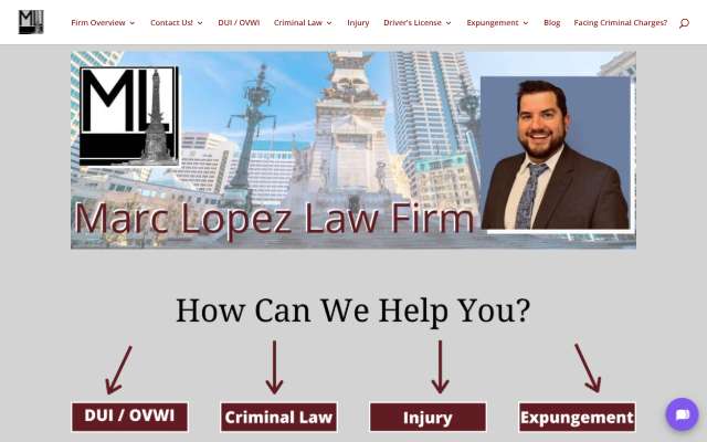 Marc Lopez Law Firm's page as the assistant saw it