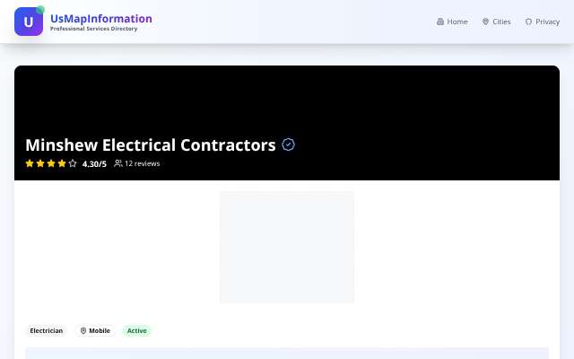 Page cited for Minshew Electrical Contractors