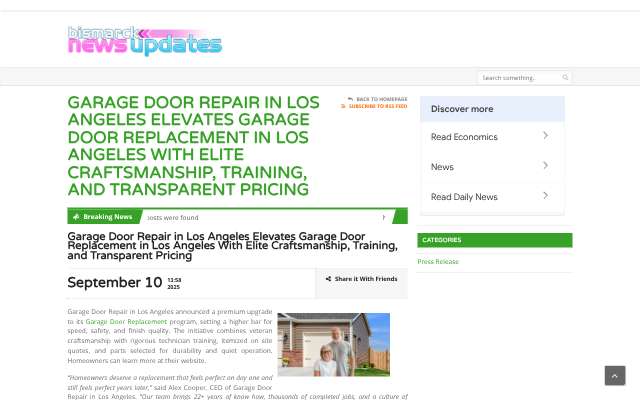 Page cited for Garage Door Repair in Los Angeles