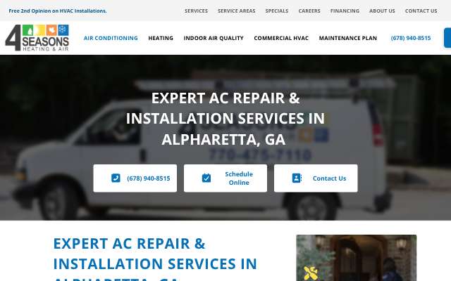 4 Seasons Heating & Air's page as the assistant saw it