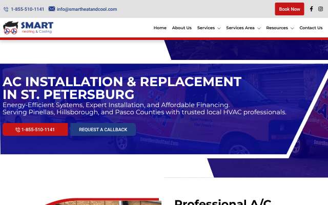 Smart Heating & Cooling's page as the assistant saw it