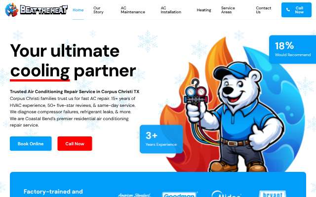 Beat The Heat HVAC's page as the assistant saw it