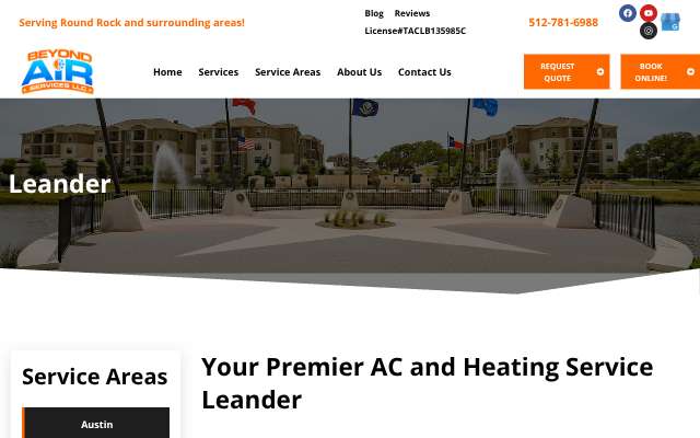 Beyond Air Services's page as the assistant saw it