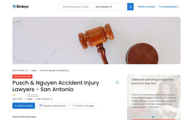 Pusch & Nguyen Accident Injury Lawyers's page as the assistant saw it