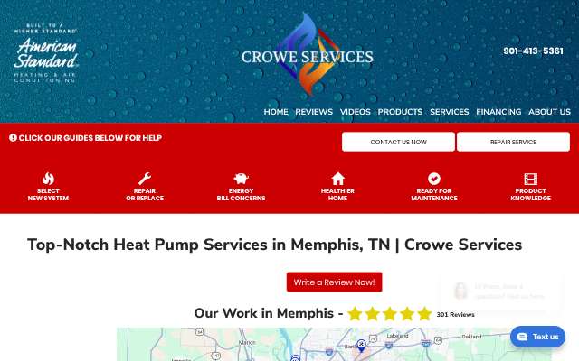 Crowe Services's page as the assistant saw it