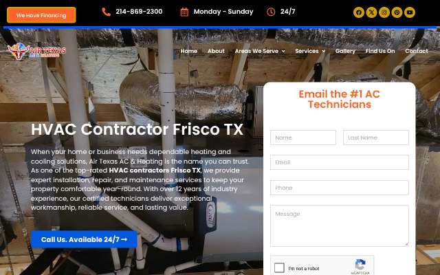 Air Texas AC & Heating's page as the assistant saw it