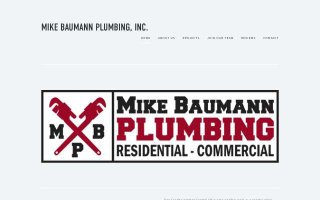 Mike Baumann Plumbing's page as the assistant saw it