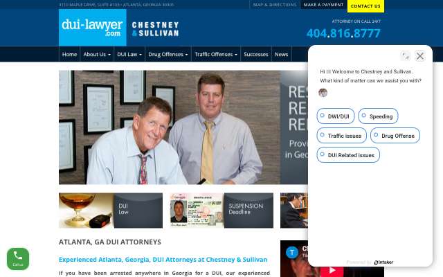 Chestney & Sullivan Law Firm's page as the assistant saw it