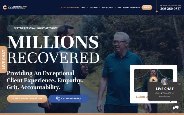 Colburn Law's page as the assistant saw it