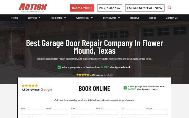 Page cited for Action Garage Door