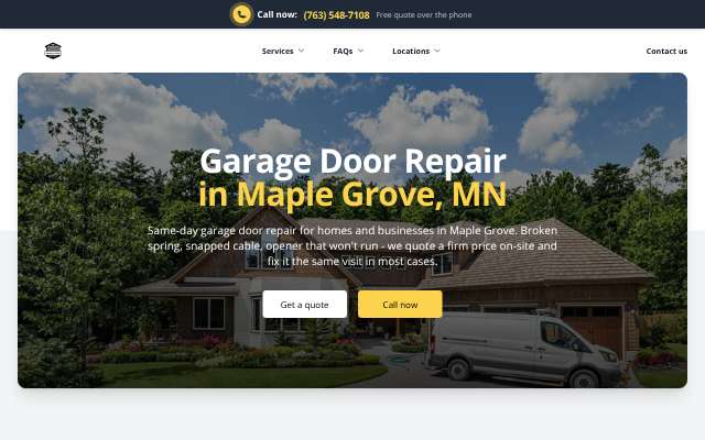Page cited for Maple Grove Garage Door Repair LLC