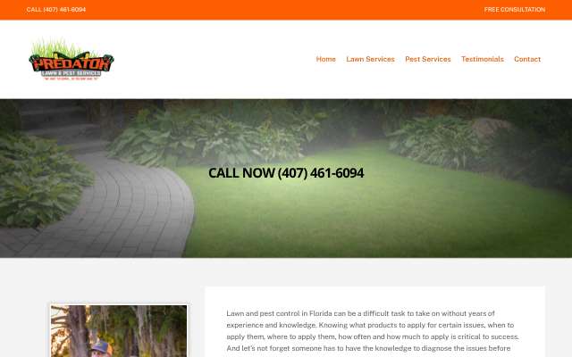 Predator Lawn and Pest Services's page as the assistant saw it