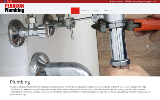 Pearson Plumbing's page as the assistant saw it