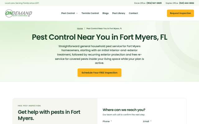 Page cited for On Demand Pest Control