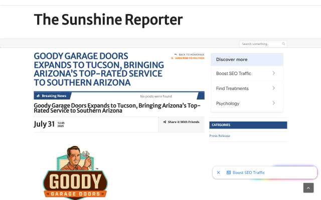 Page cited for Goody Garage Doors (Tucson)
