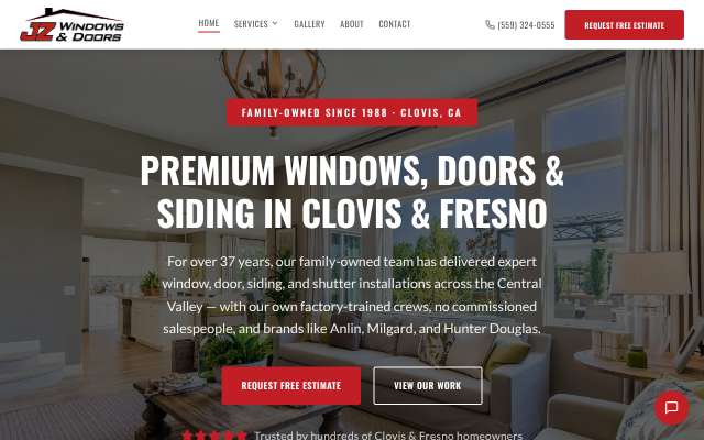 JZ Windows & Doors's page as the assistant saw it