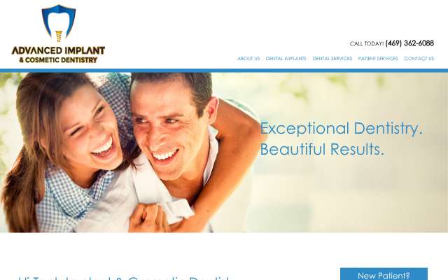 Advanced Implant & Cosmetic Dentistry's page as the assistant saw it