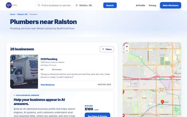 In-Law Plumbing & Drain Services's page as the assistant saw it