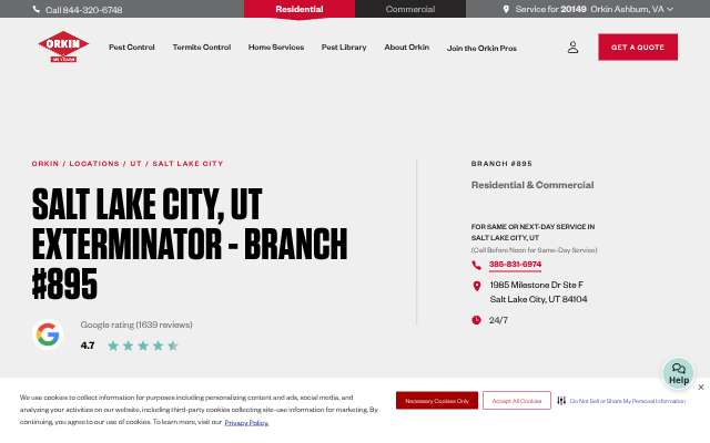 Page cited for Orkin (Salt Lake City branch)
