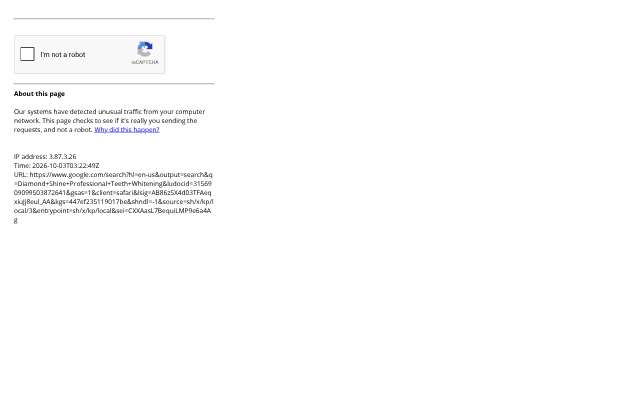 Diamond Shine Professional Teeth Whitening's page as the assistant saw it