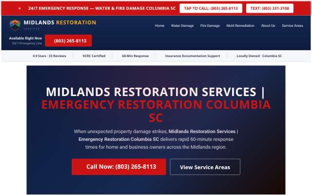 Midlands Restoration Services's page as the assistant saw it