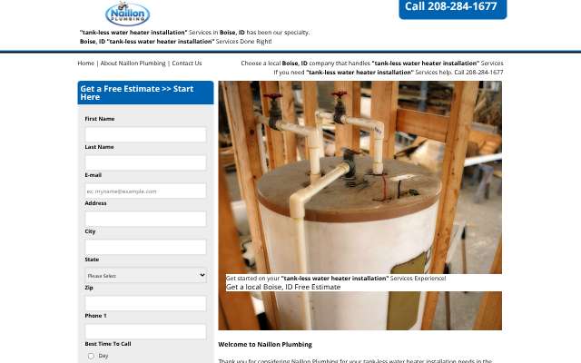 Naillon Plumbing's page as the assistant saw it