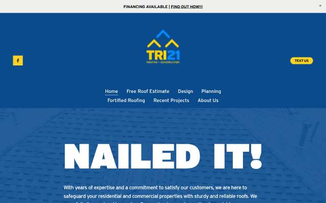 Page cited for Tri-21 Roofing and Construction