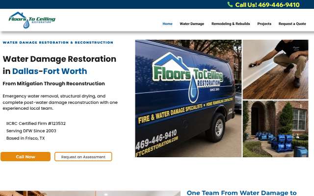 Floors To Ceiling Restoration's page as the assistant saw it
