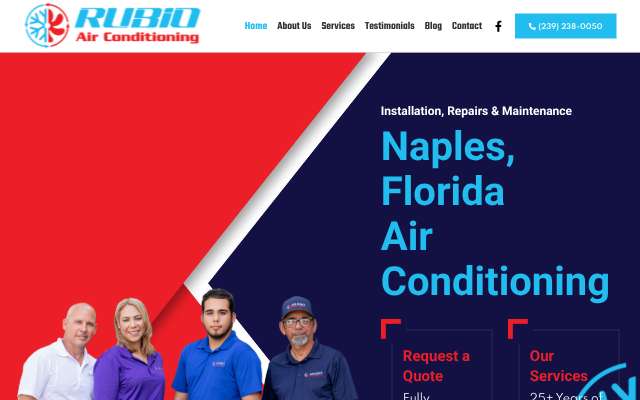 Rubio Air Conditioning Inc.'s page as the assistant saw it