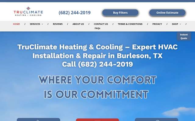 TruClimate Heating & Cooling's page as the assistant saw it
