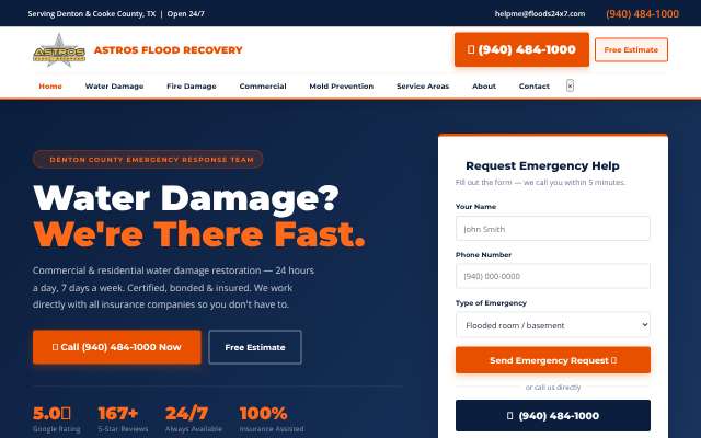 Astros Flood Recovery's page as the assistant saw it