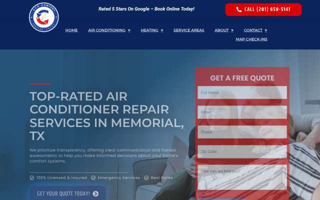 Ace Comfort Air Conditioning & Heating's page as the assistant saw it