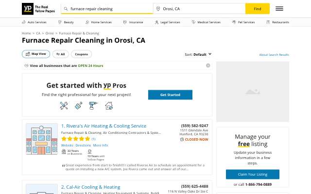 Clovis Air's page as the assistant saw it