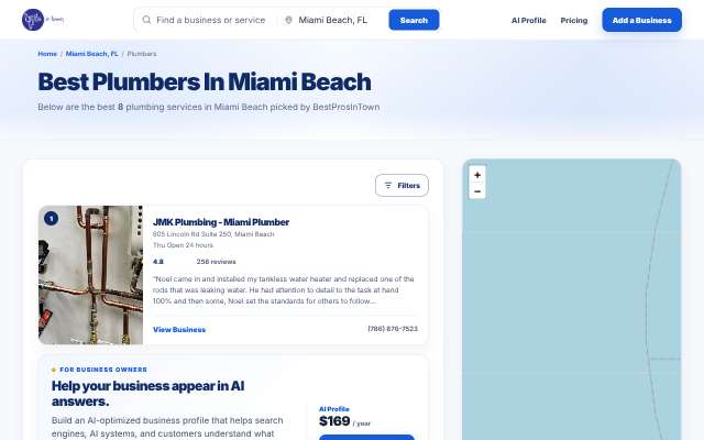 Page cited for JMK Plumbing - Miami Plumber