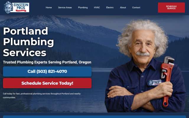 Einstein Pros Plumbing Portland's page as the assistant saw it