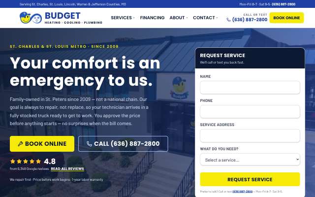 Page cited for Budget Heating, Cooling & Plumbing