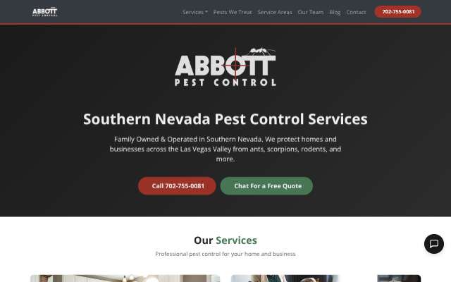 Abbott Pest Control's page as the assistant saw it